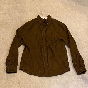 Banana Republic Men's Brown Button-Down Shirt - Classic Long Sleeve